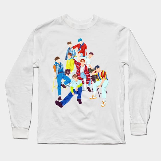 ATEEZ Kpop Boyband Long Sleeve T-Shirt by ayshatazin